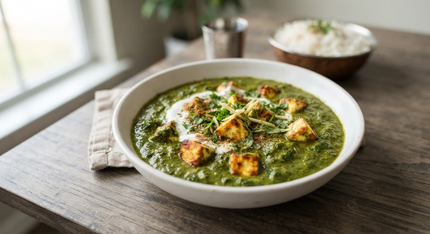 Palak Paneer Style Spinach and Yogurt Curry