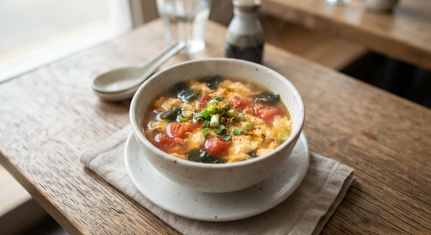 Japanese Tomato and Egg Miso Soup