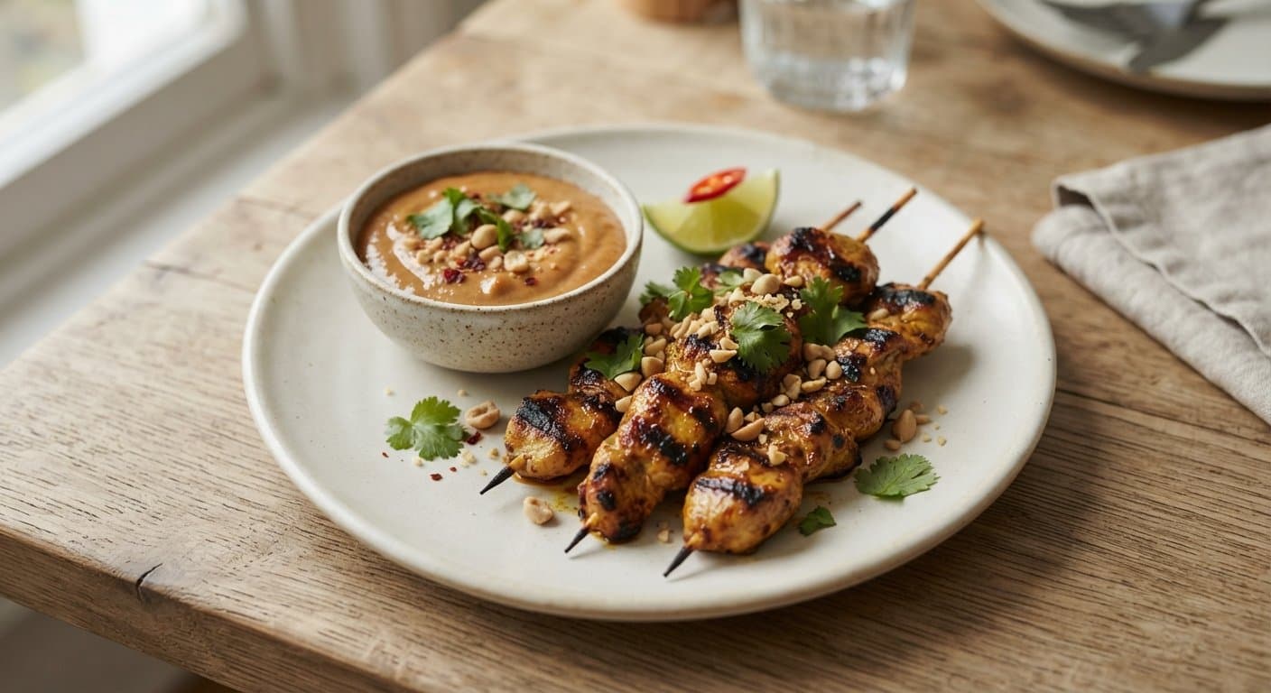 Chicken Satay with Peanut Sauce