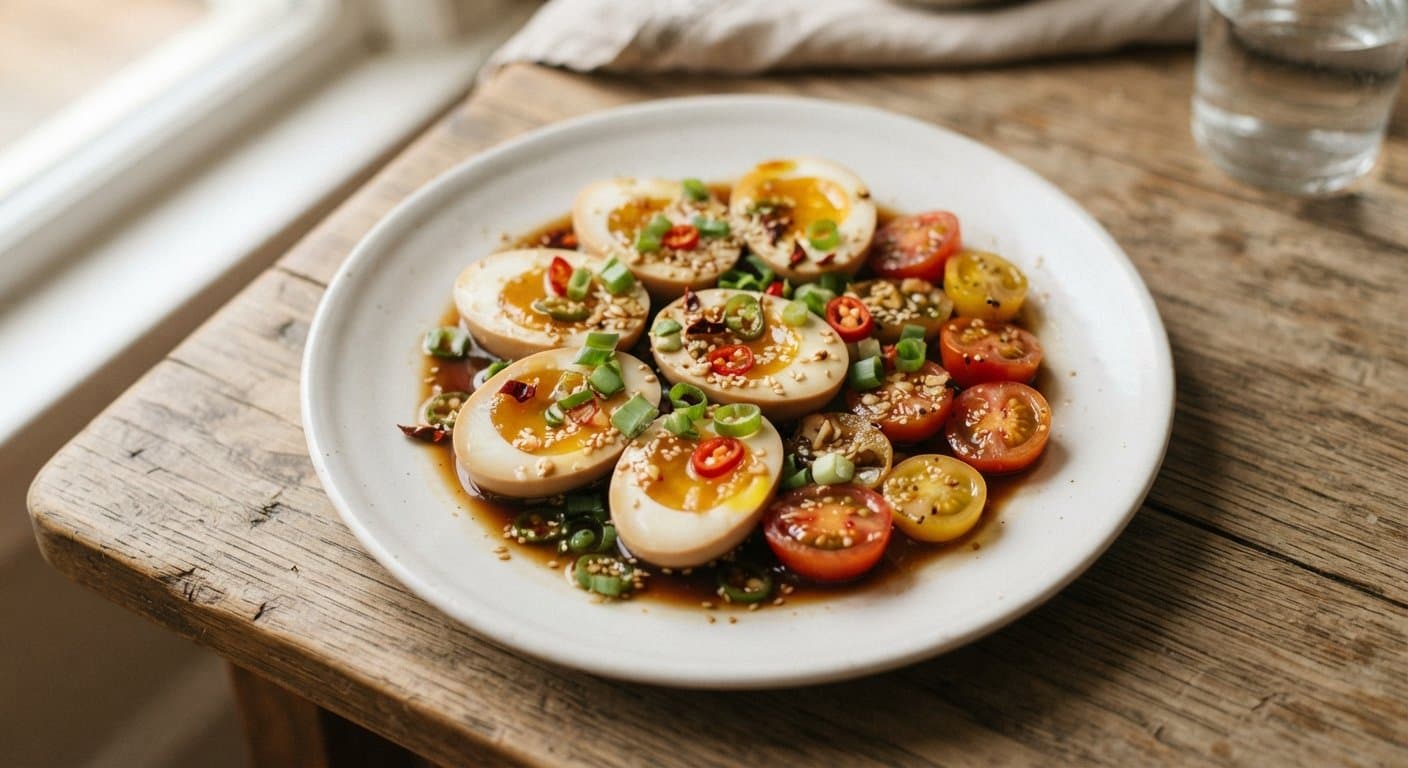 Mayak Eggs with Tomatoes